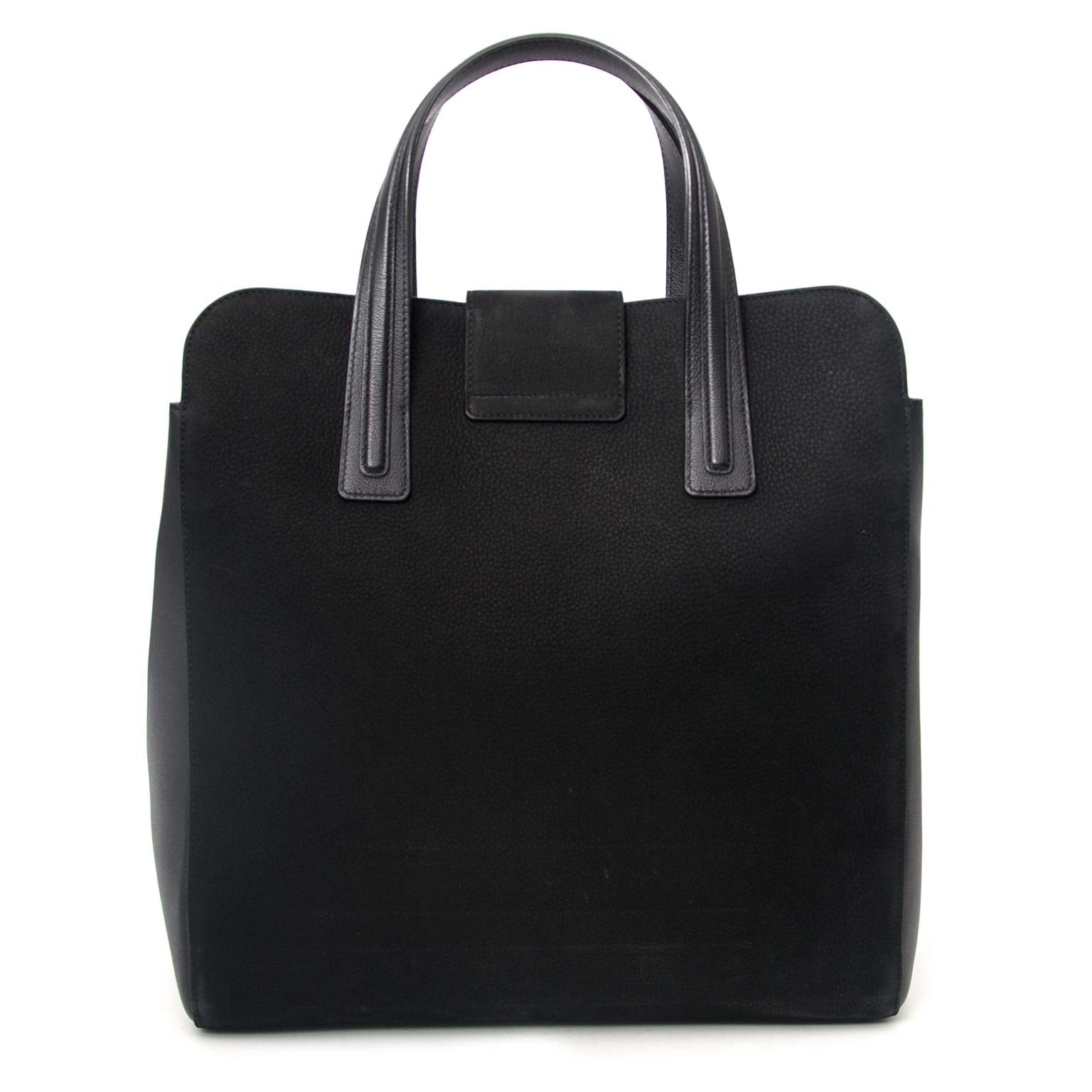 Delvaux Contemporian Black Nubuck Tote back