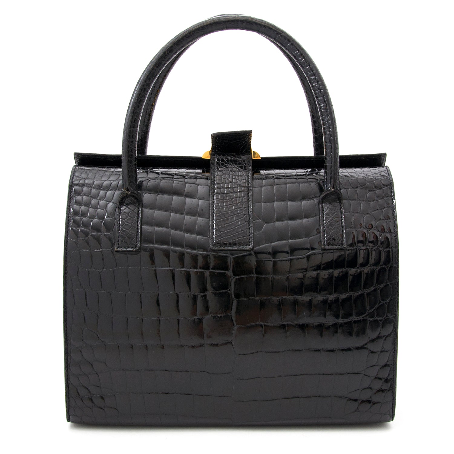 Delvaux Black Croco Leather Doctors Bag aan de beste prijs kopen