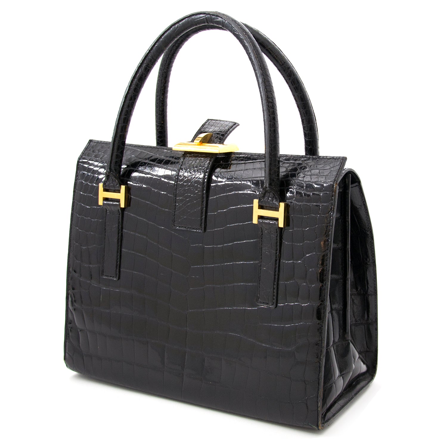 We buy and sell your secondhand preloved Delvaux Black Croco Leather Doctors Bag