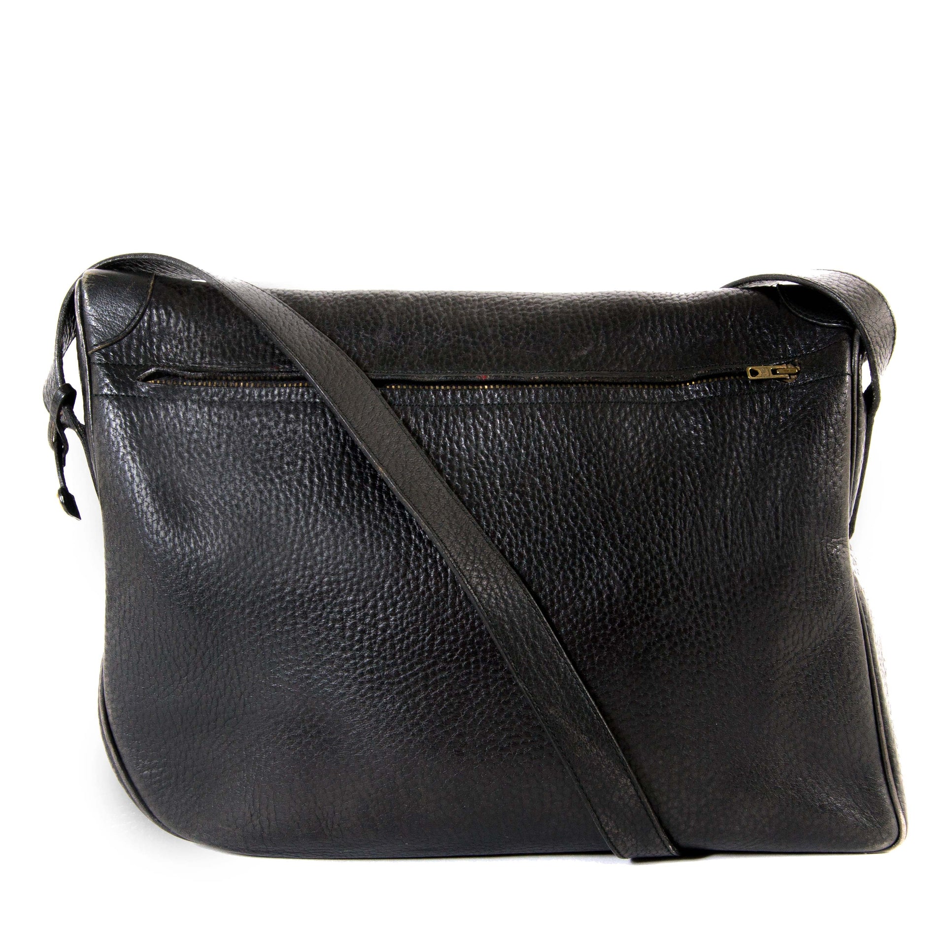 Delvaux Black Leather Shoulder Bag now for sale at labellov vintage fashion webshop belgium