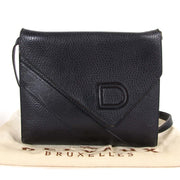Delvaux Black Leather Crossbody Bag now for sale at labellov vintage fashion webshop belgium