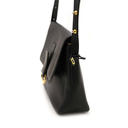 delvaux black leather crossbody bag now for sale at labellov vintage fashion webshop belgium