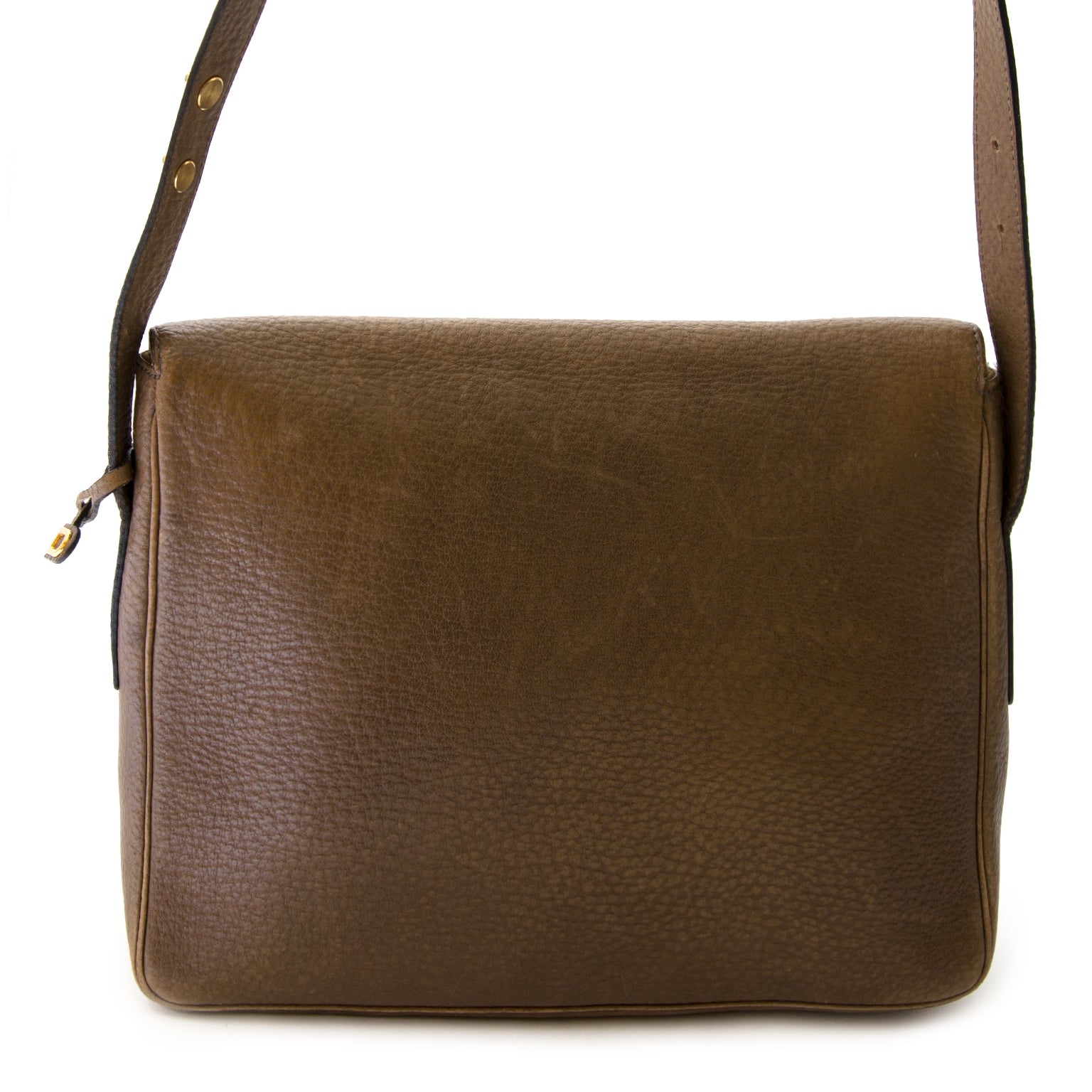 authentique Delvaux Taupe Leather Crossbody Bag en vendre chez labellov