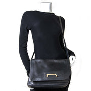 Delvaux Black Leather Shoulder Bag now for sale at labellov vintage fashion webshop belgium