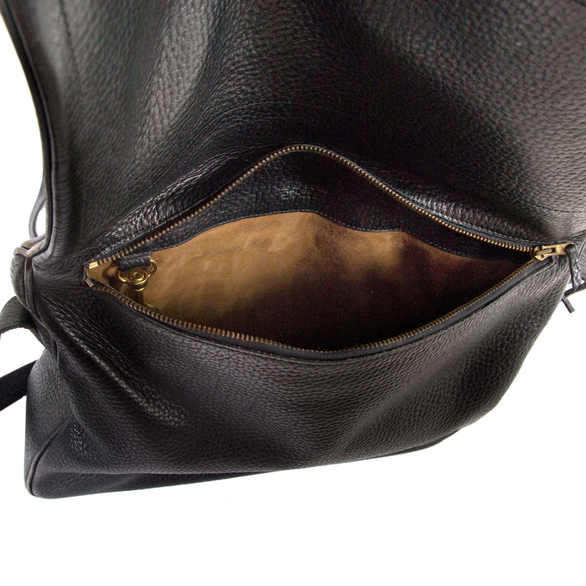 Delvaux Black Leather Shoulder Bag now for sale at labellov vintage fashion webshop belgium