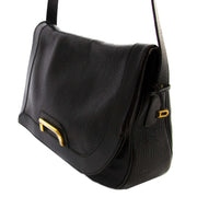 Delvaux Black Leather Shoulder Bag now for sale at labellov vintage fashion webshop belgium