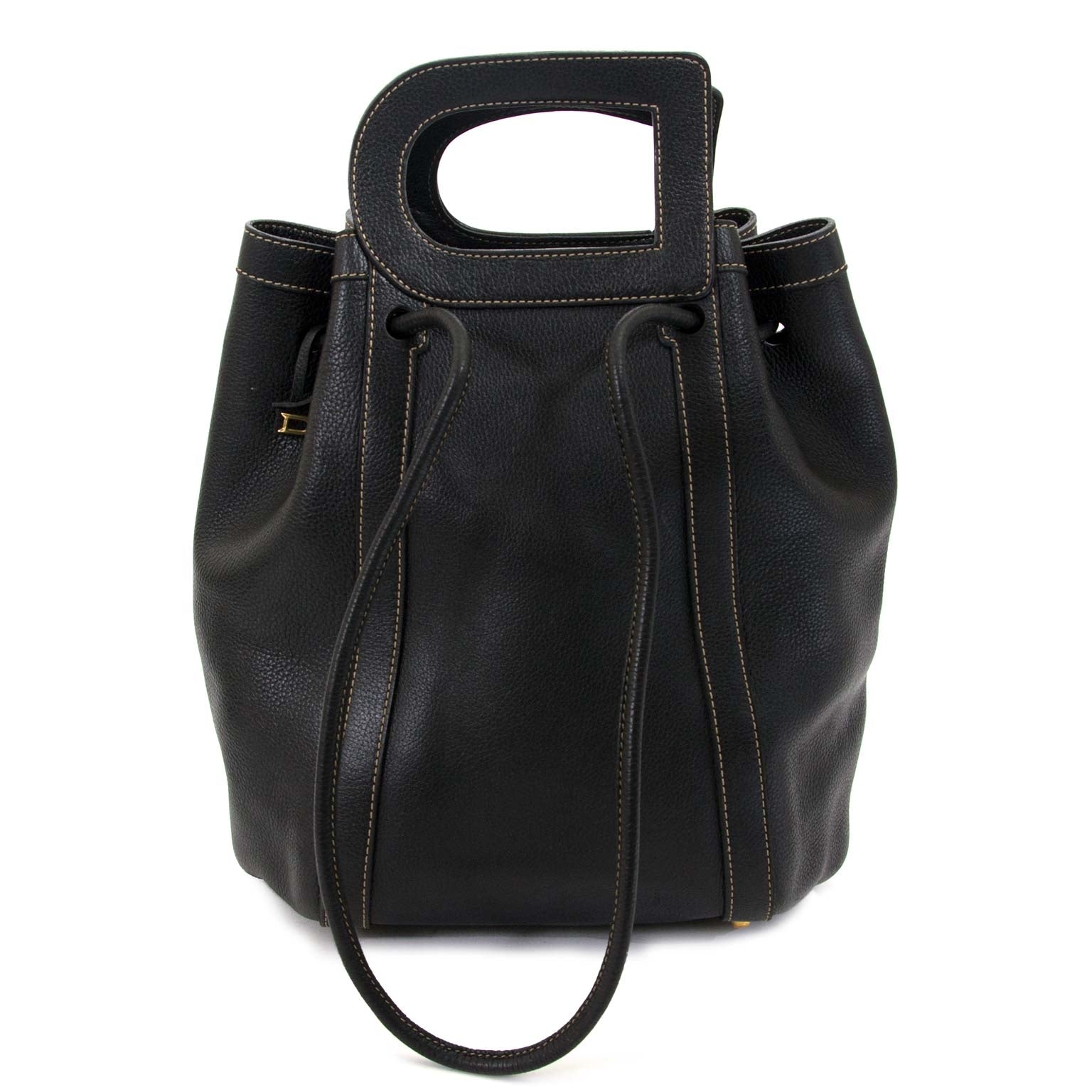 Delvaux Black D Top Handle Handbag for sale online with worldwide shipping