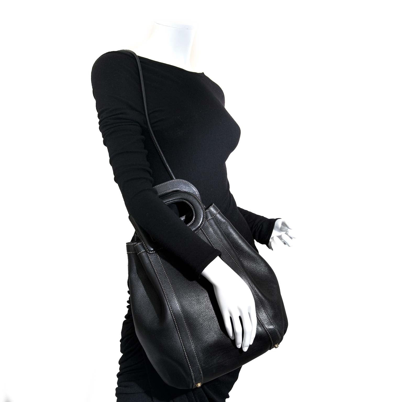 Delvaux Black D Top Handle sac a mains pour le meilleur prix chez Labellov à Anvers