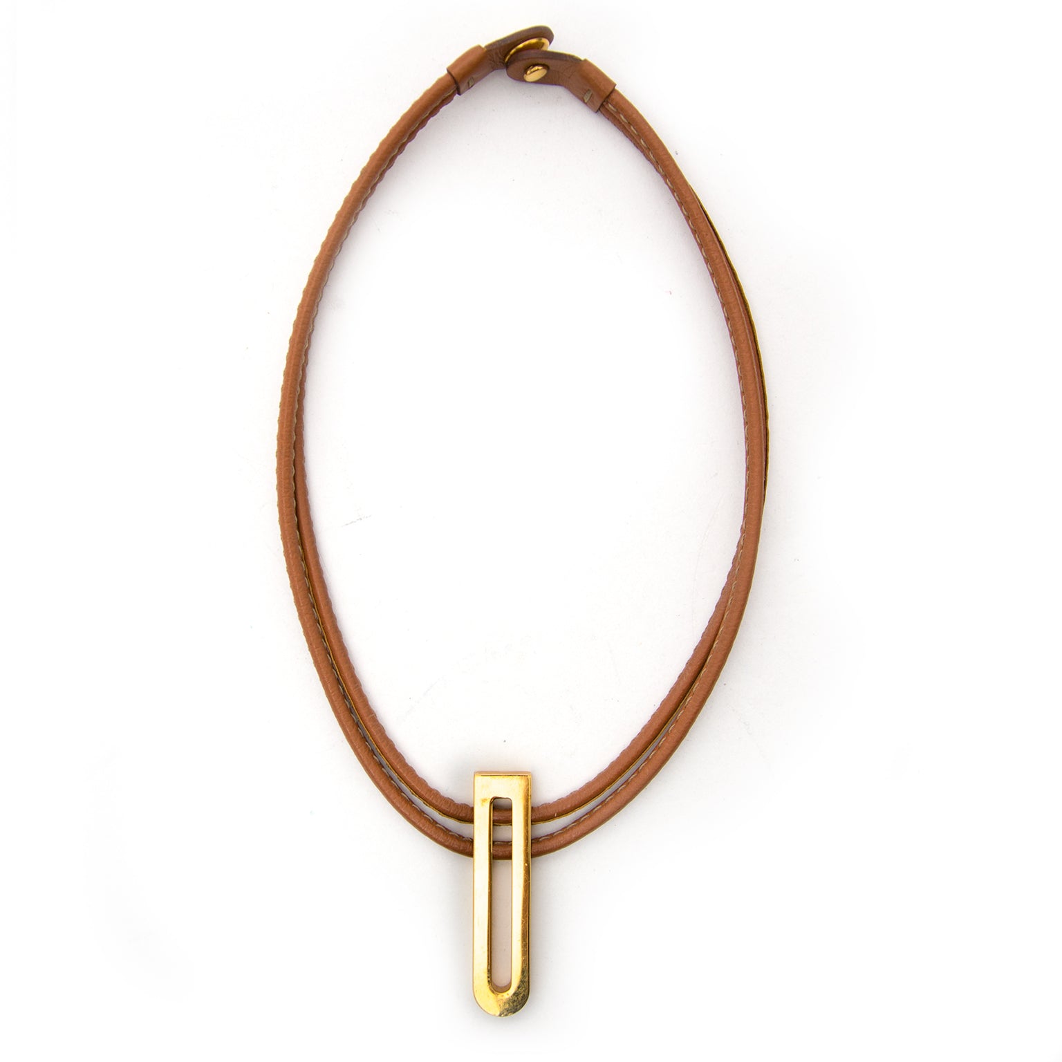Collier Delvaux doré camel
