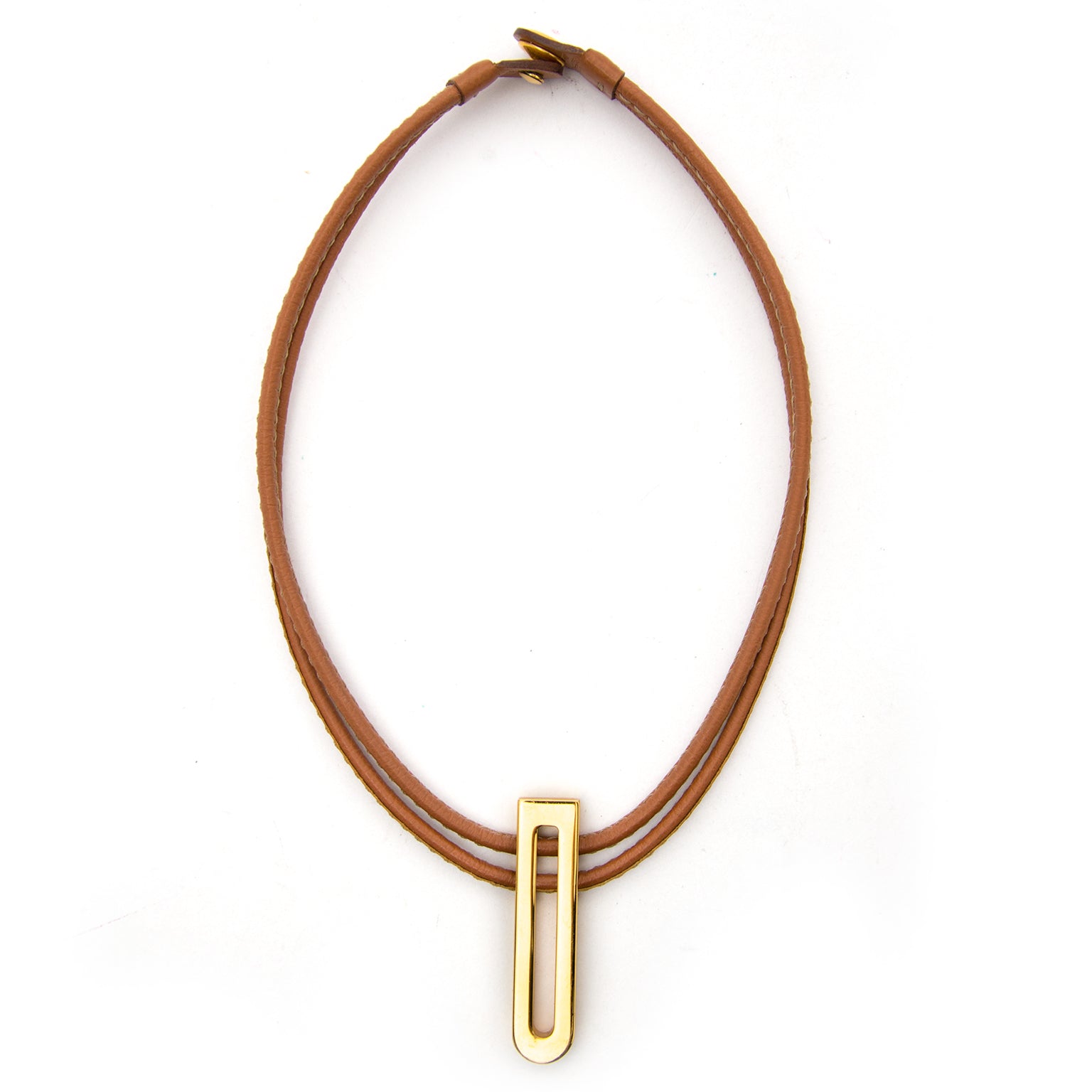 Collier Delvaux doré camel