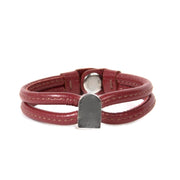delvaux red leather necklace and bracelet set now for sale at labellov vintage fashion webshop belgium