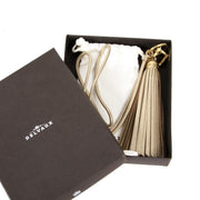 delvaux gold fringed leather necklace now for sale at labellov vintage fashion webshop belgium
