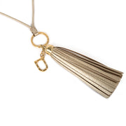 delvaux gold fringed leather necklace now for sale at labellov vintage fashion webshop belgium