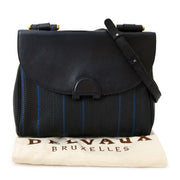 shop safe and secure at labellov.com for the best price Delvaux Toile De Cuir Navy Shoulder Bag