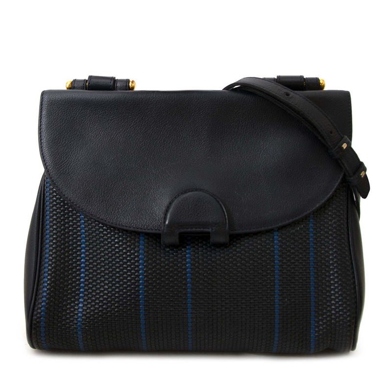 Delvaux Toile De Cuir Navy Shoulder Bag now online at labellov.com for the best price