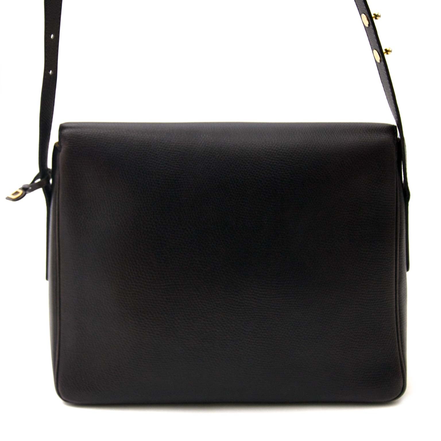 buy secondhand authentic Delvaux Dark Blue D Crossbody Bag for less at Labellov, online vintage webshop
