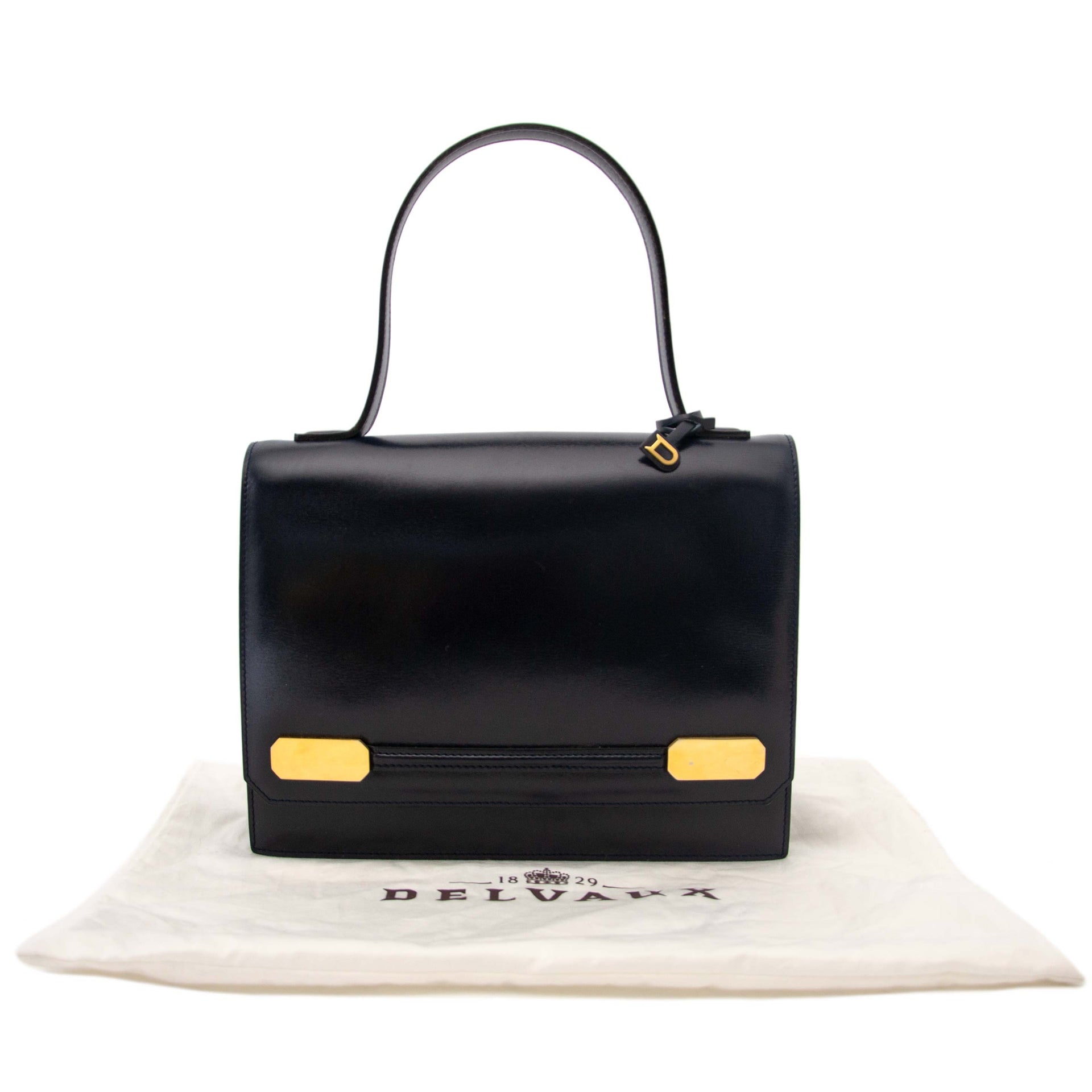 Delvaux Dark Blue Leather Handbag