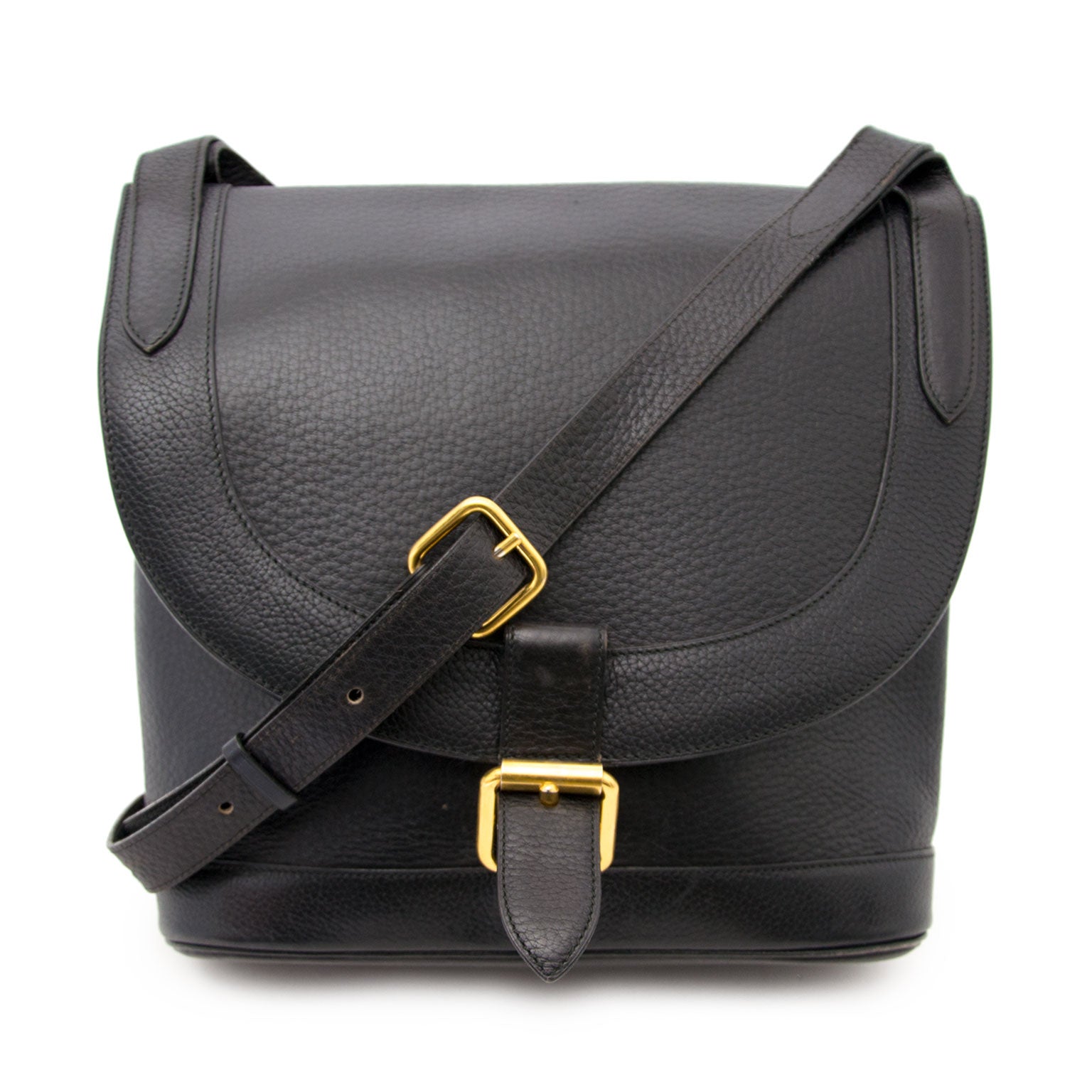 Delvaux Black Leather Saddle Bag aan de beste prijs te koop bij Labellov