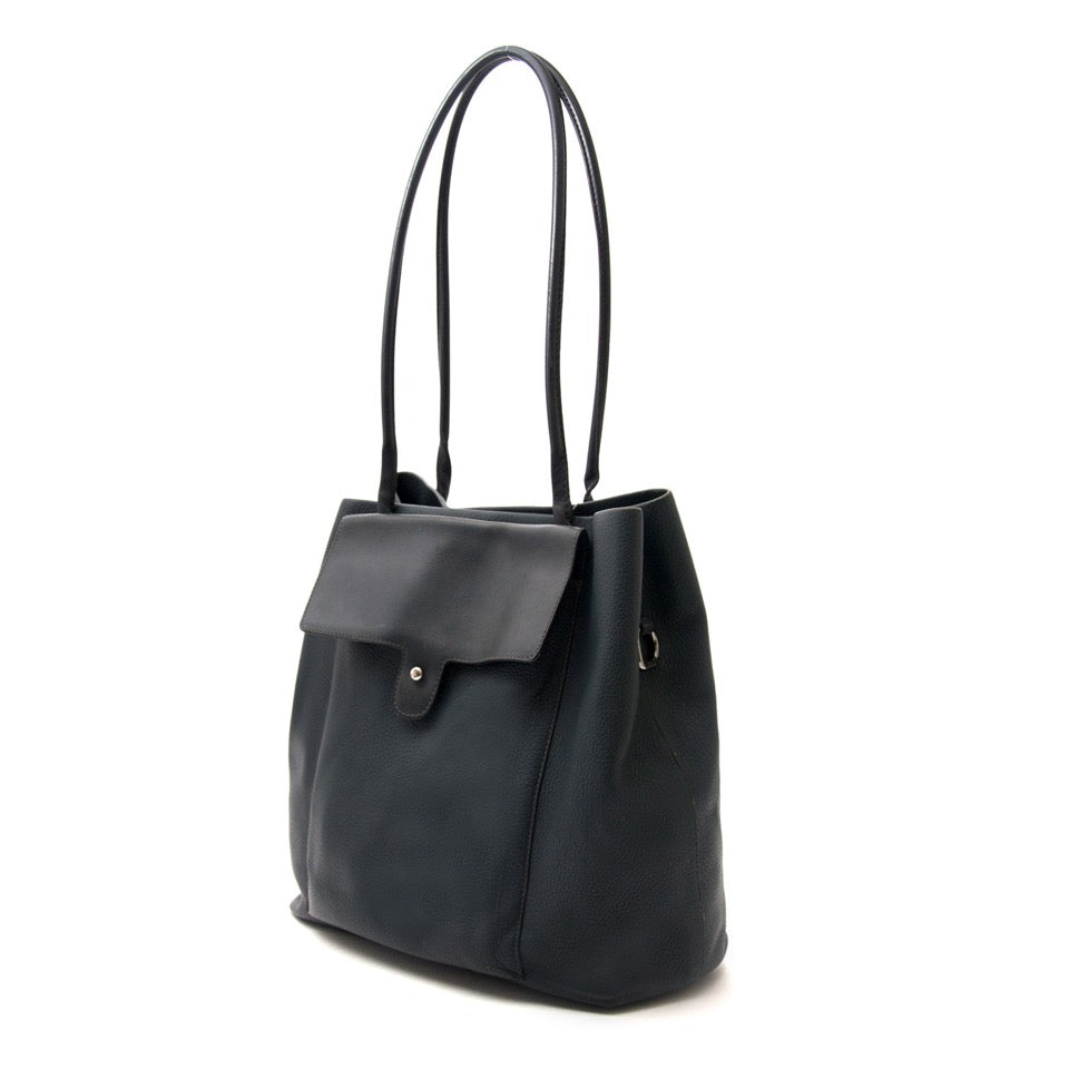 shop safe online secondhand designer Deux de Delvaux Antraciet Shoulder Bag at the best price