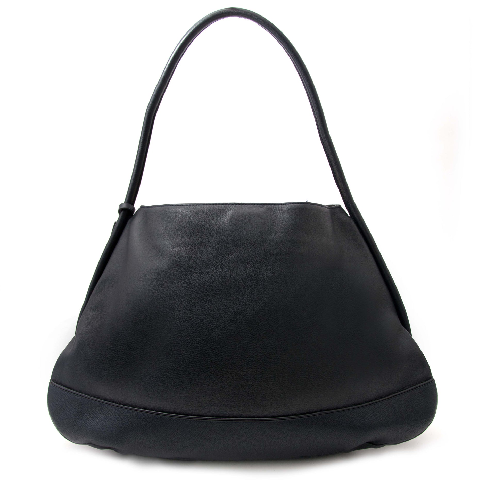 Tweedehands Delvaux Oversized Navy Blue Shoulder Bag for sale