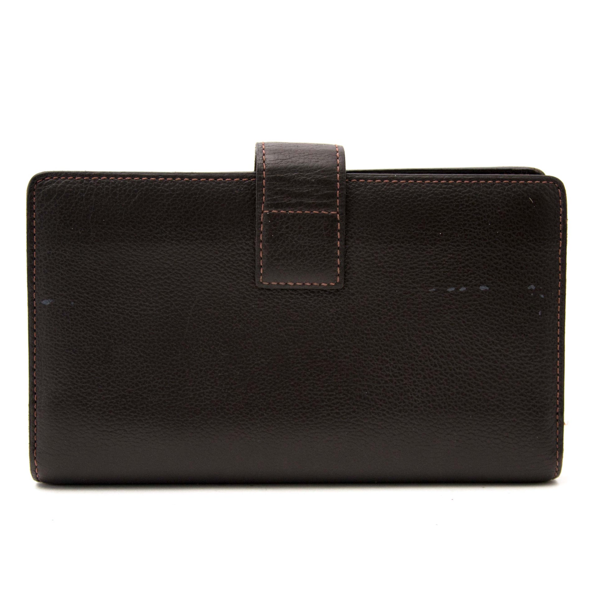 Delvaux Brown Leather Flap Wallet kopen en verkopen
