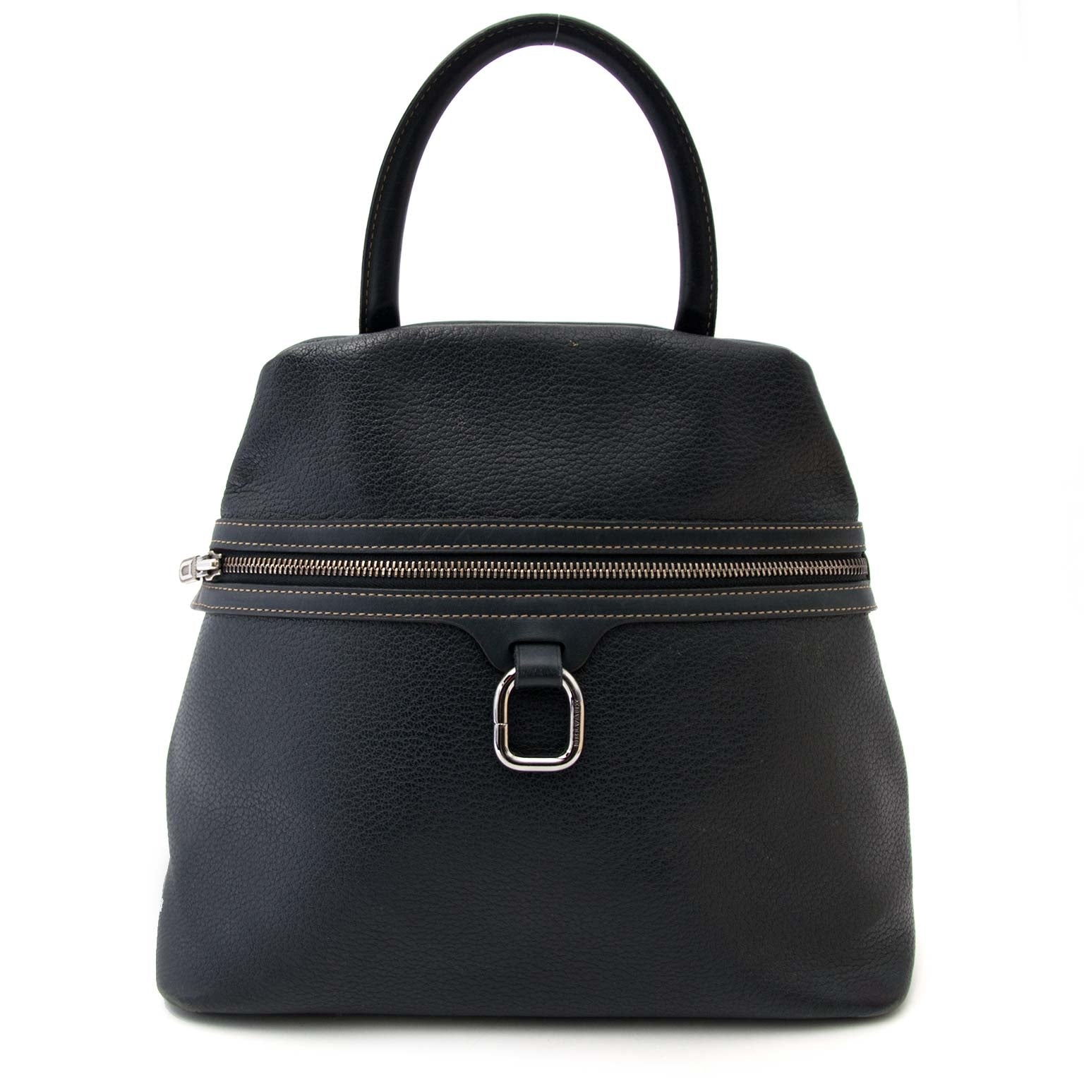 Deux De Delvaux Dark Blue Top Handle Bag online tegen de beste prijs
