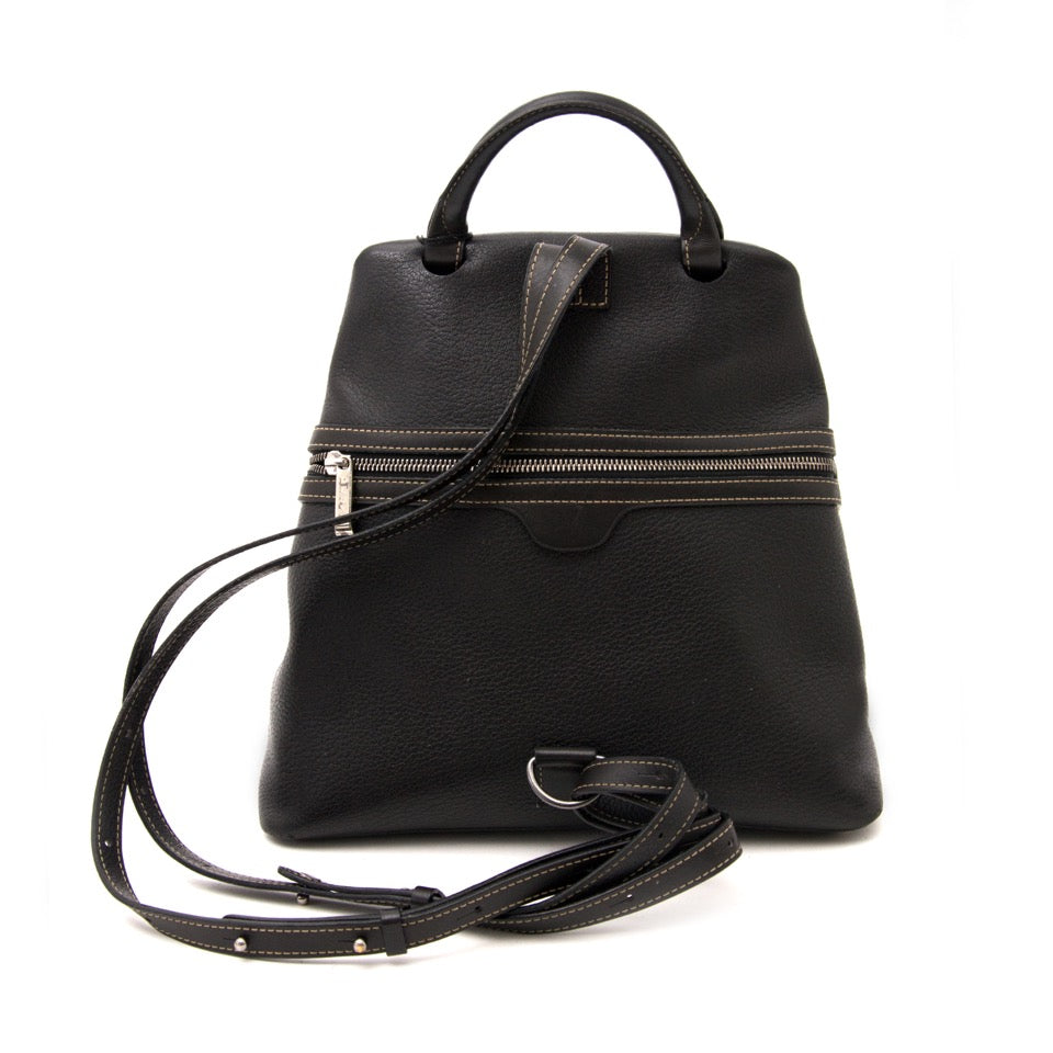koop veilig aan de beste prijs 2dehands Deux De Delvaux Black Backpack aan de beste prijs