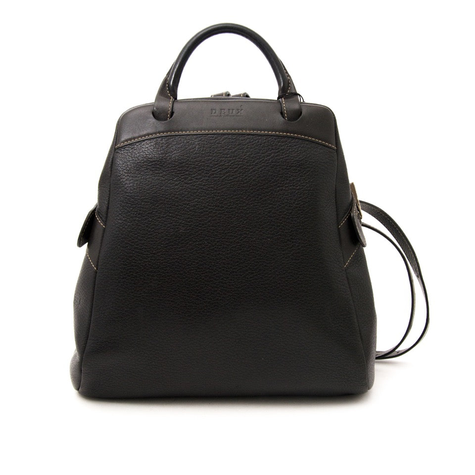 shop safe online secondhand designer Deux De Delvaux Black Backpack