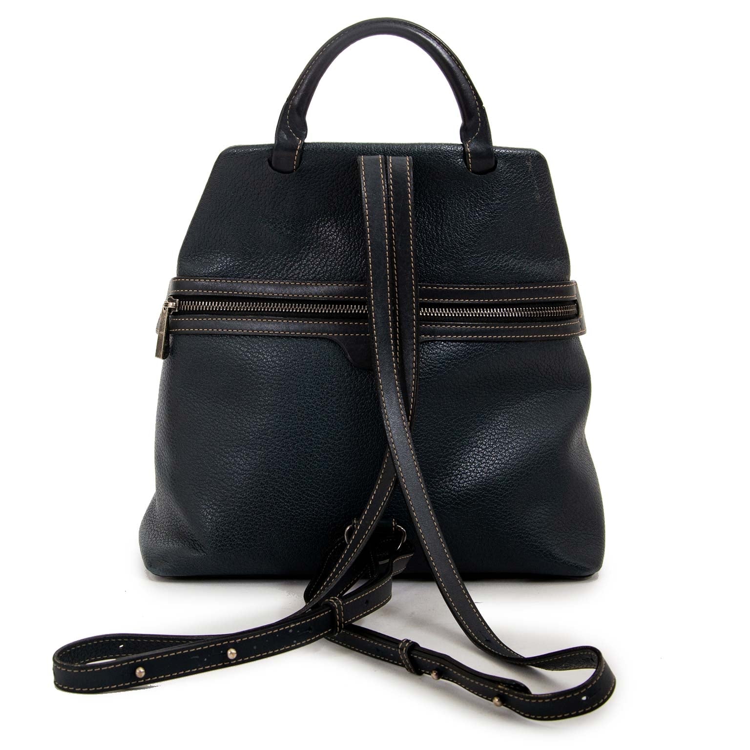 delvaux deux de delvaux donker blauw lederen rugzak nu te koop bij labellov vintage mode webshop belgië