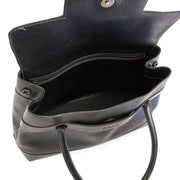 second hand authentic Deux De Delvaux Black Leather Bag for sale at labellov antwerp for the best price