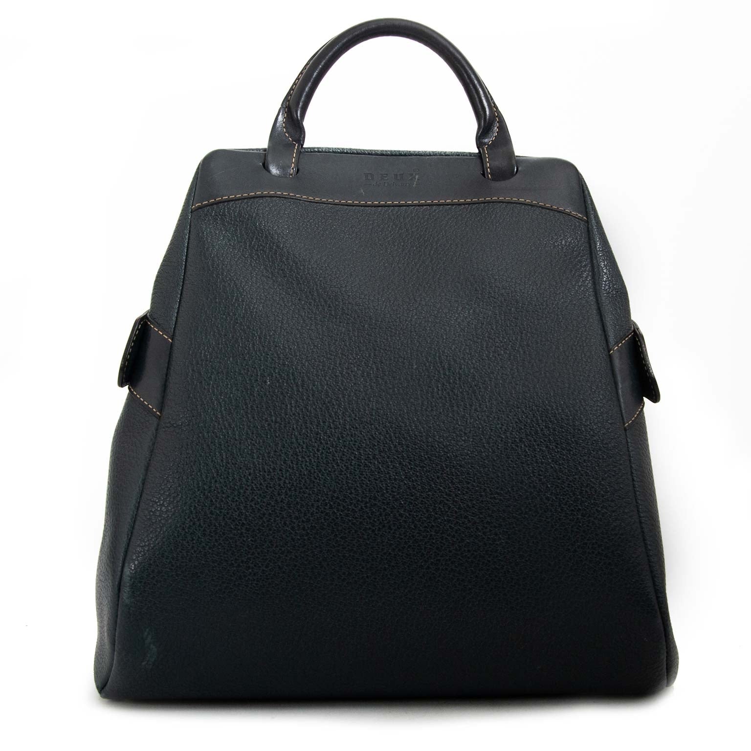 delvaux deux de delvaux dark blue leather backpack now for sale at labellov vintage fashion webshop belgium