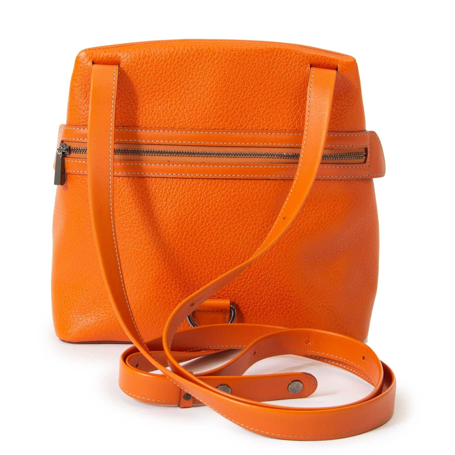 deux de delvaux oranje tangerine quarante neuf bag nu te koop bij labellov vintage mode webshop belgië