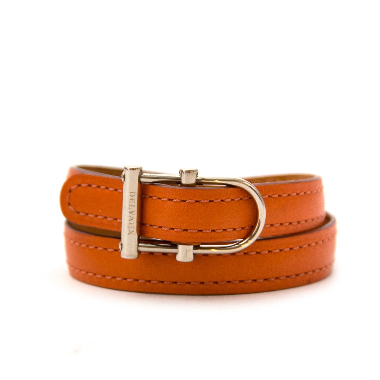 Delvaux Double Tour Orange Bracelet for sale online at Labellov