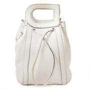 authentieke Delvaux White Shoulderbag With 'D' Tophandle te koop bij labellov