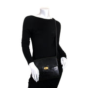 delvaux noir eden croco safari sac seconde-à-main à vendre à labellov vintage webshop de mode belgique
