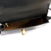 delvaux noir eden croco safari sac seconde-à-main à vendre à labellov vintage webshop de mode belgique