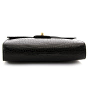delvaux noir eden croco safari sac seconde-à-main à vendre à labellov vintage webshop de mode belgique