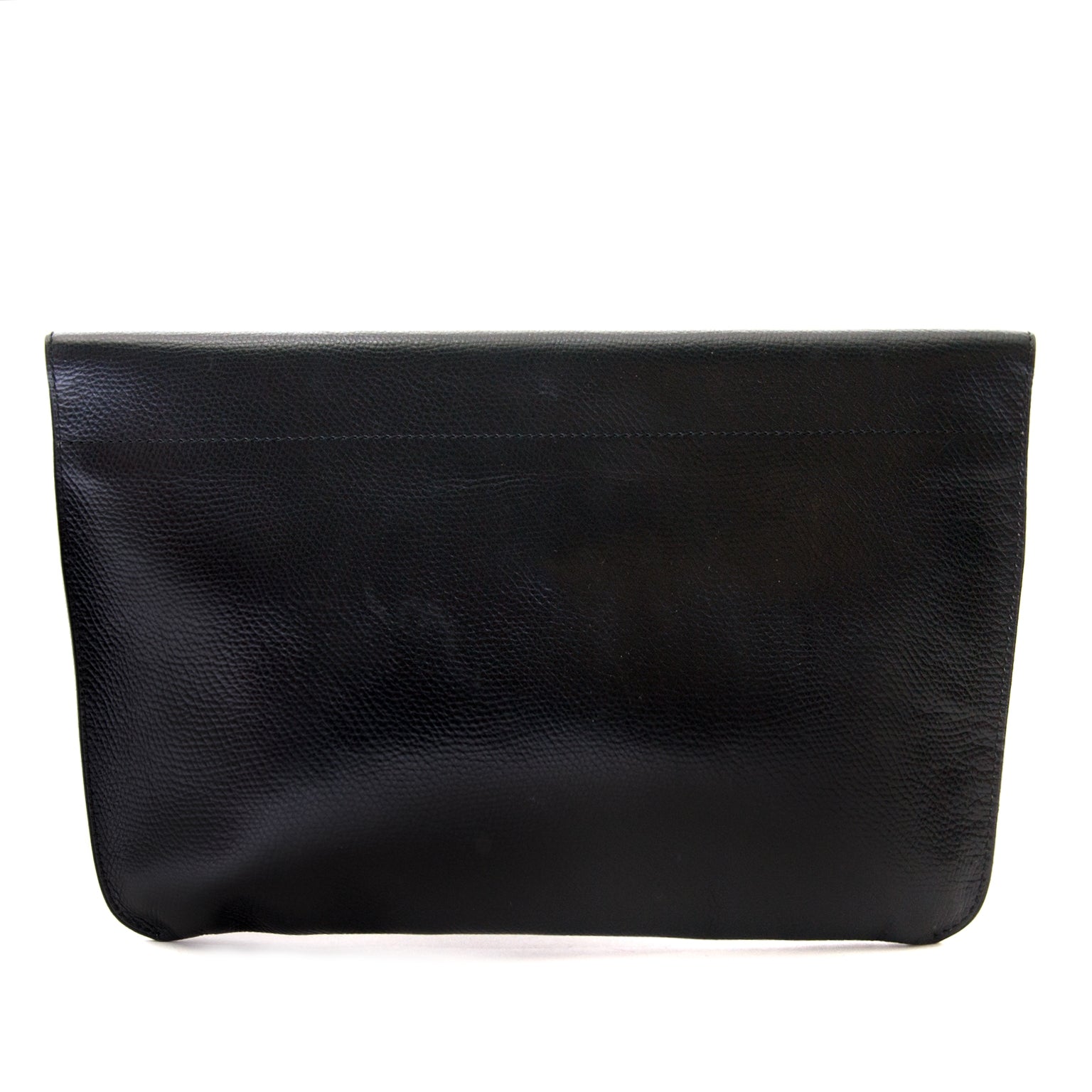 delvaux black leather pochette now for sale at labellov vintage fashion webshop belgium