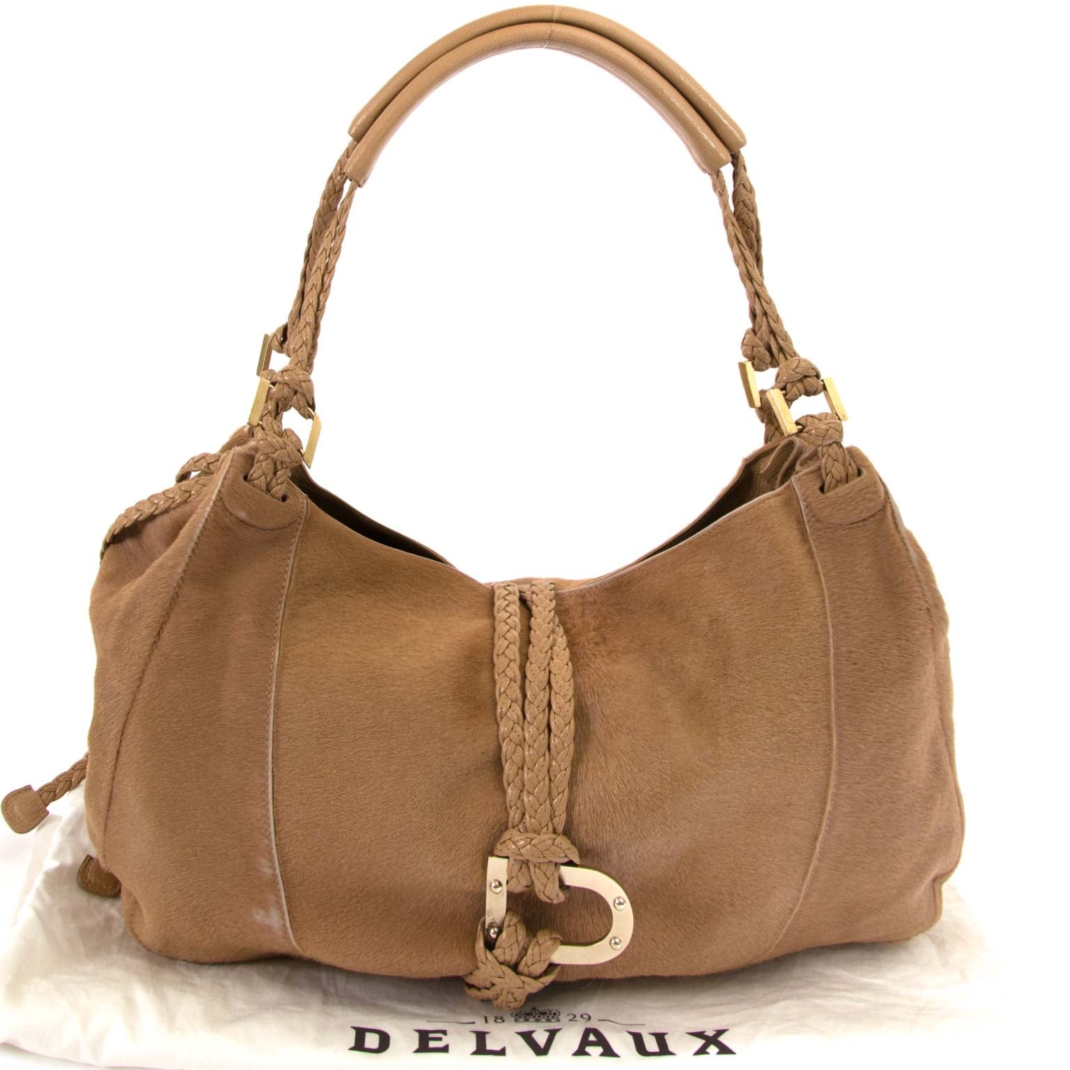 Delvaux Beige Ponyhair Colette GM Bag now for sale at labellov vintage fashion webshop belgium
