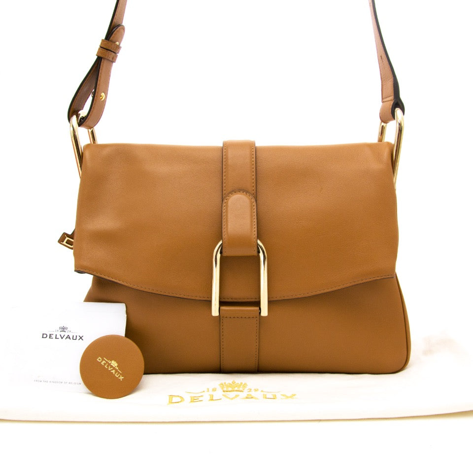 shop your luxury vintage and secondhand designer bag Delvaux Cognac Givry Shoulder Bag worldwide shipping