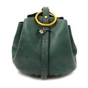 Delvaux Rose Des Vents Shoulder Gathered Bucket Bag Green à vendre en ligne www.labellov.com, seconde main en luxe vintage.