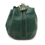 Delvaux Rose Des Vents Shoulder Gathered Bucket Bag Green for sale in Antwerp Belgium or online www.labellov.com with worldwide shipping.