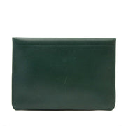 Delvaux Green Flap Pochette Clutch for sale