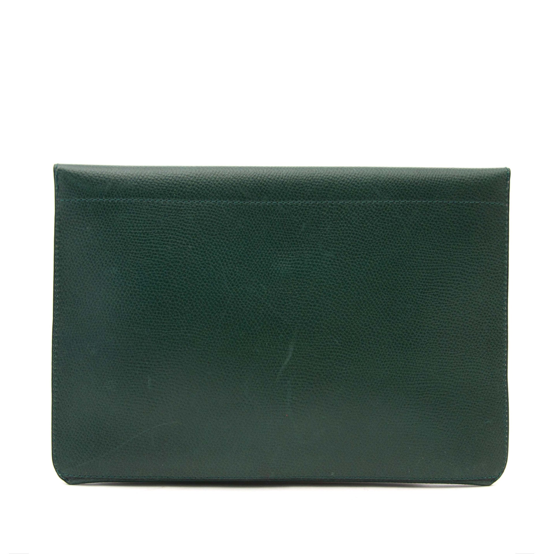 Delvaux Green Flap Pochette Clutch for sale