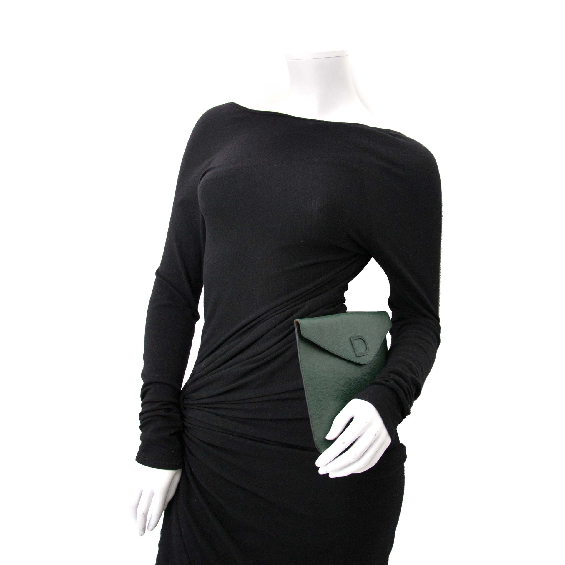 Delvaux Green Flap Pochette Clutch