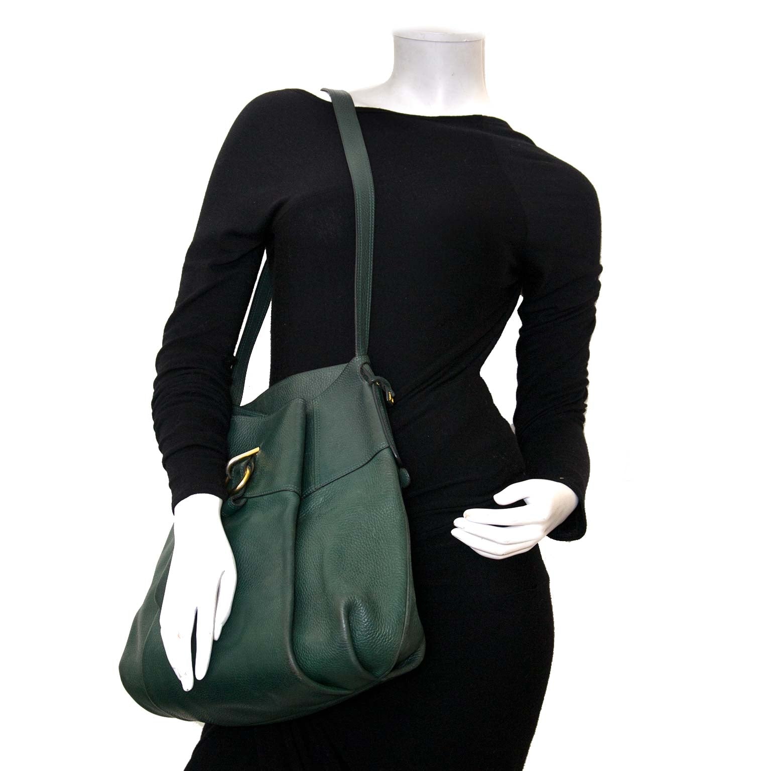 delvaux green leather faust bag now for sale at labellov vintage fashion webshop belgium