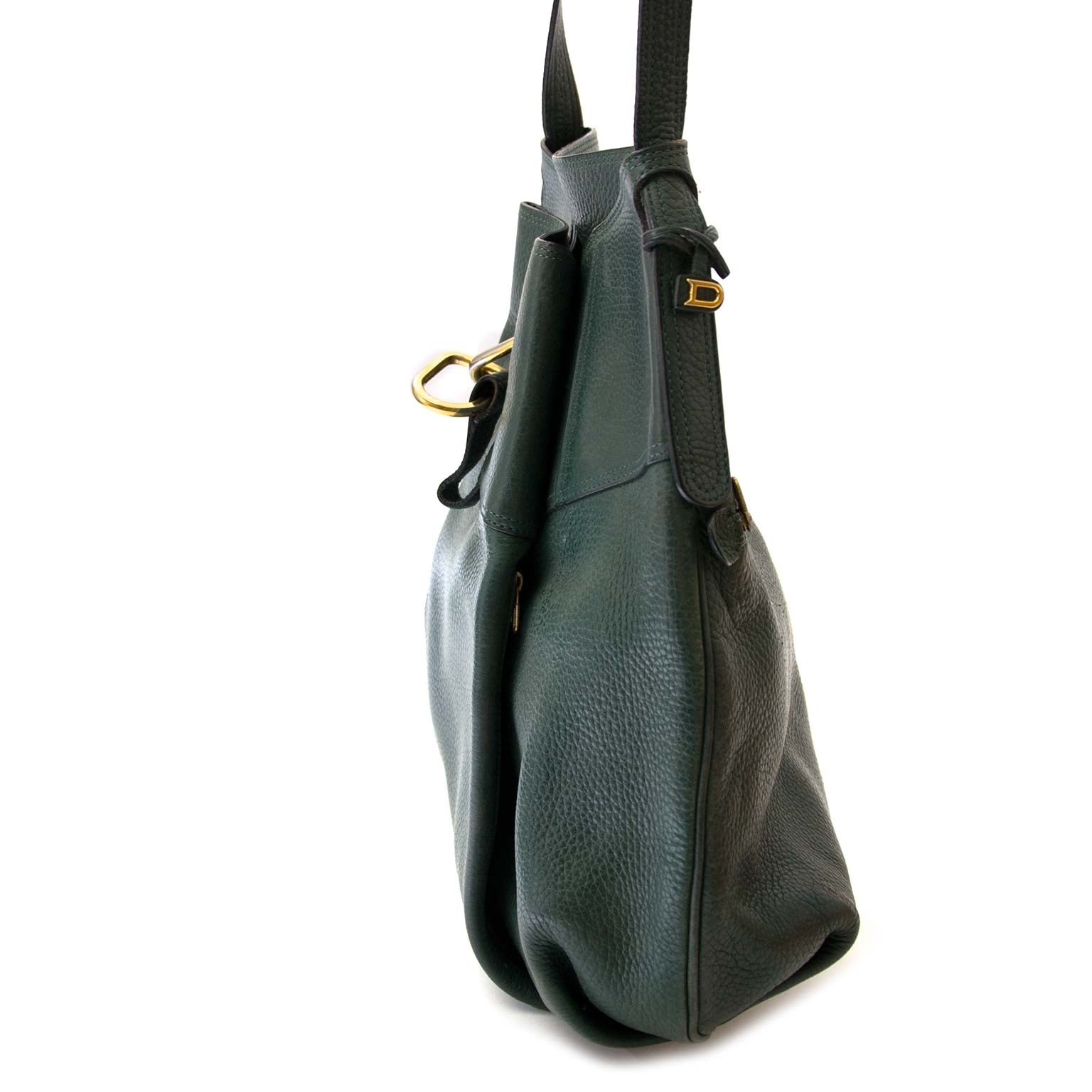delvaux green leather faust bag now for sale at labellov vintage fashion webshop belgium