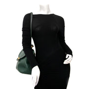 Delvaux Green Textured Leather Shoulder Bag