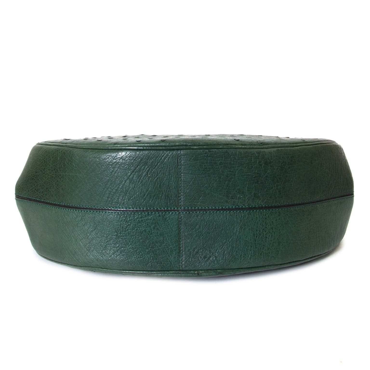 Delvaux Ostrich Green Extase Galop Bag now for sale at labellov vintage fashion webshop belgium