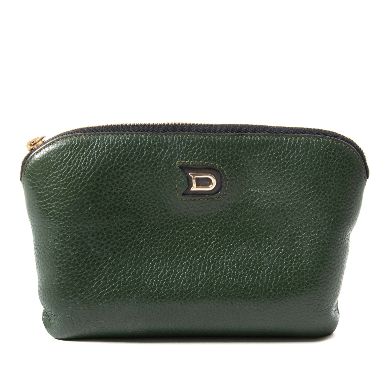 delvaux green pochette now for sale at labellov vintage fashion webshop belgium